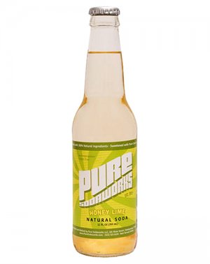 Pure Sodaworks Honey Lime Natural Soda - 12oz Glass